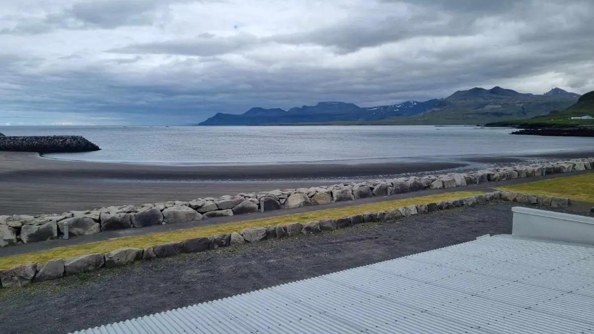 Sea view and Snæfellsnes coastline from Við Hafið Oceanfront Guesthouse